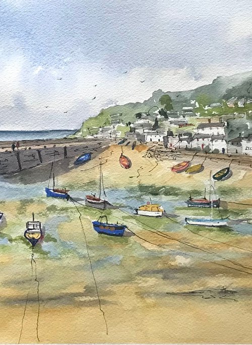 Low tide at Mousehole by Brian Tucker