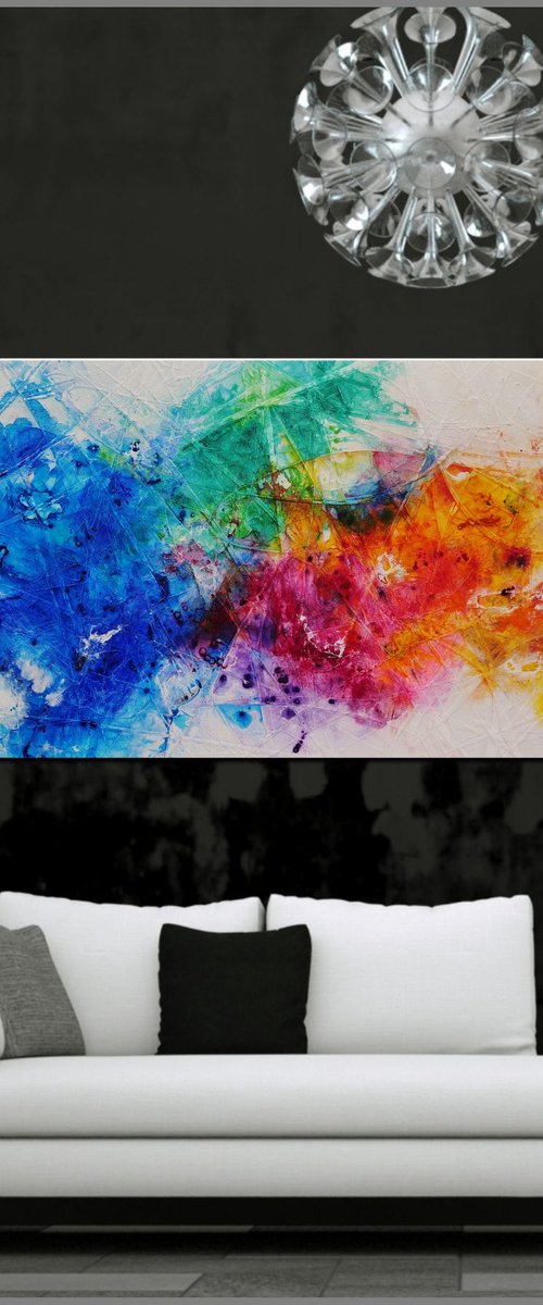 Colour Tango 240cm x 100cm Huge Texture Abstract Art by Franko