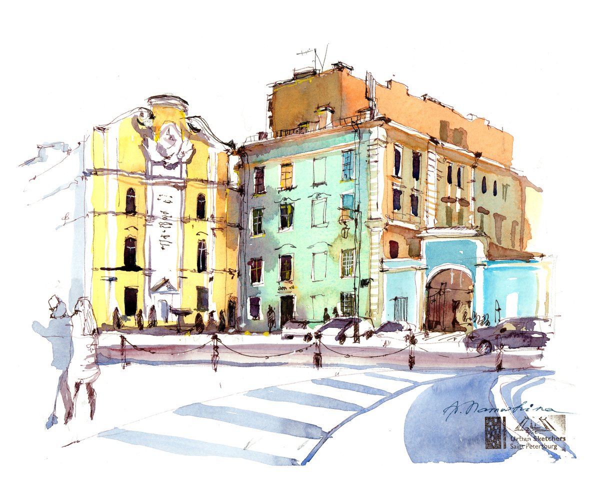 Sunny Street in St. Petersburg by Anastasia YOUKKI Mamoshina