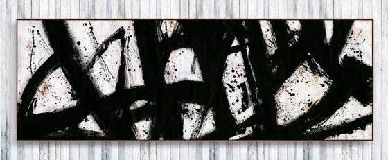 Brush Dance 201 - LARGE 24x64"Abstract Painting by Kathy Morton Stanion, Modern Home decor, restaurant art