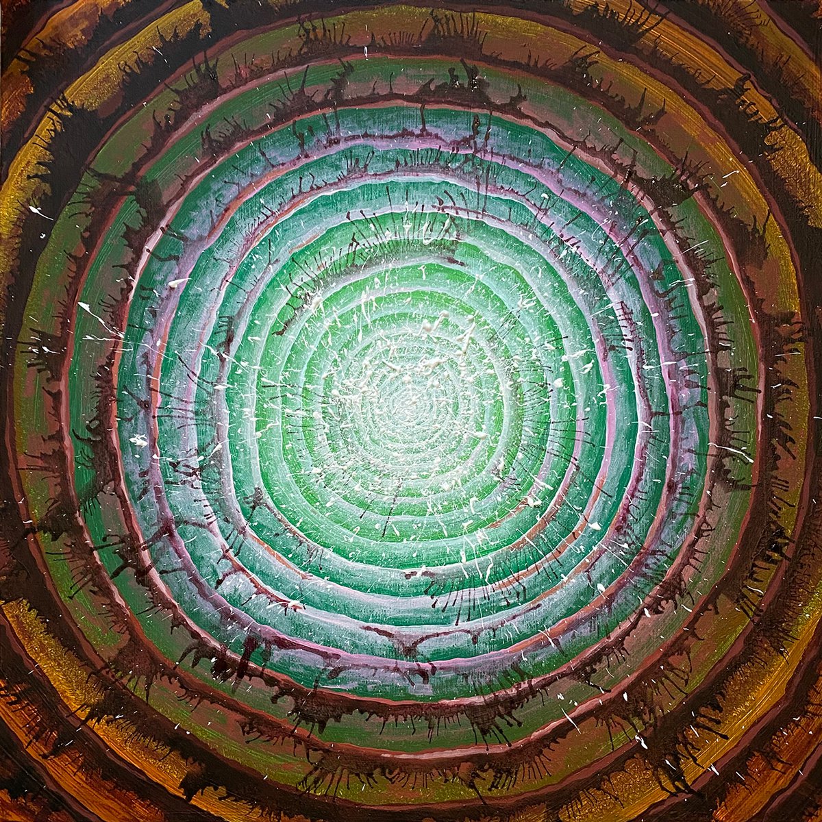 Abstract Acrylic Painting By Alisa Asatryan, 20 X 20, Pandora. Awaiting, Original Artwork