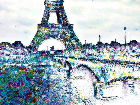 Bosquejos parisinos, Eiffel Tower/XL large original artwork
