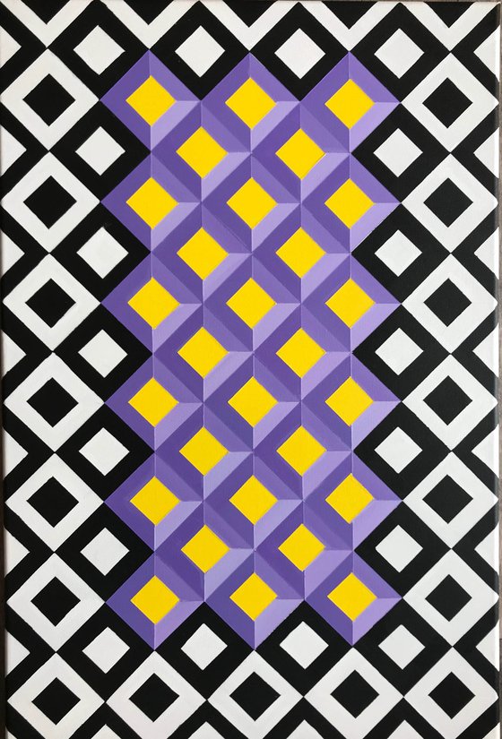 Original Geometric Canvas Painting