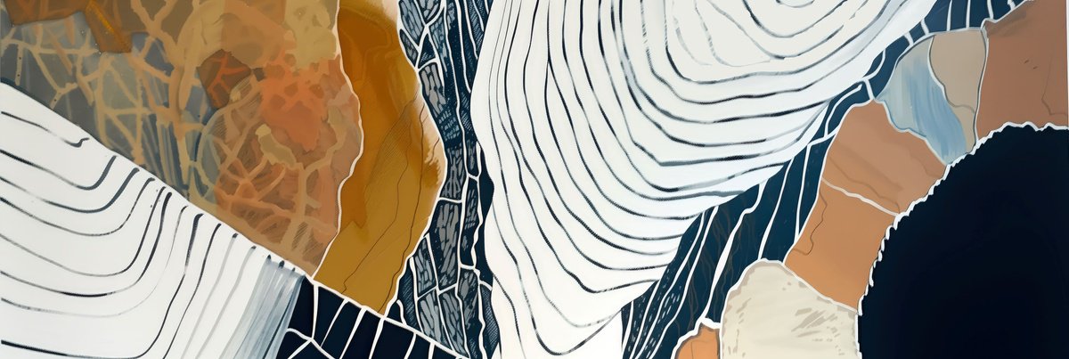 Abstract Acrylic Painting By V+V Kniazievi, 79 X 28", Rings Of Life #1, Original Artwork