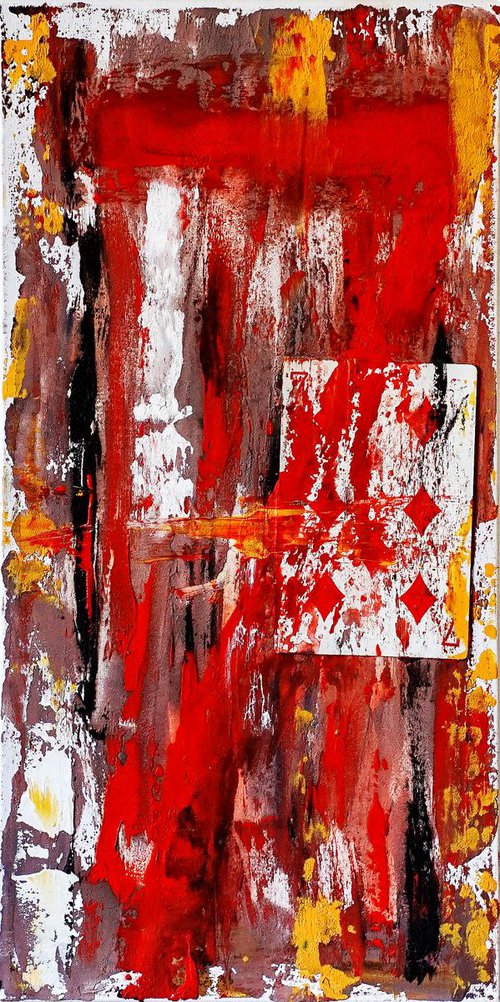 Se7en. Colorful Abstract Expressive Mixed-media Painting by Retne by Retne