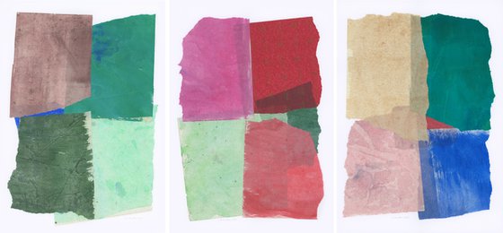 Set of 3 abstract collages