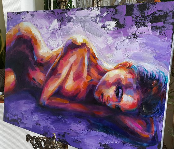 Painting Nude girl, naked woman