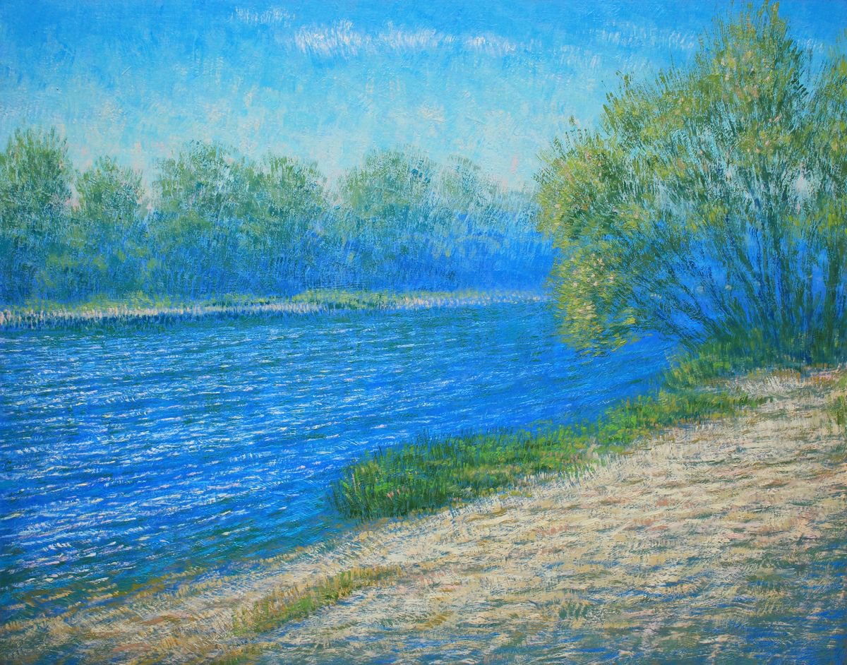 Desna river, 55x70 cm by Vitalii Konoval