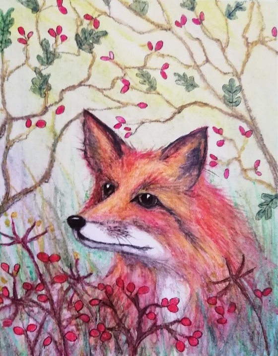 Fox and berries