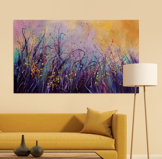 "Time Has Stopped" #1 -  Original abstract floral landscape
