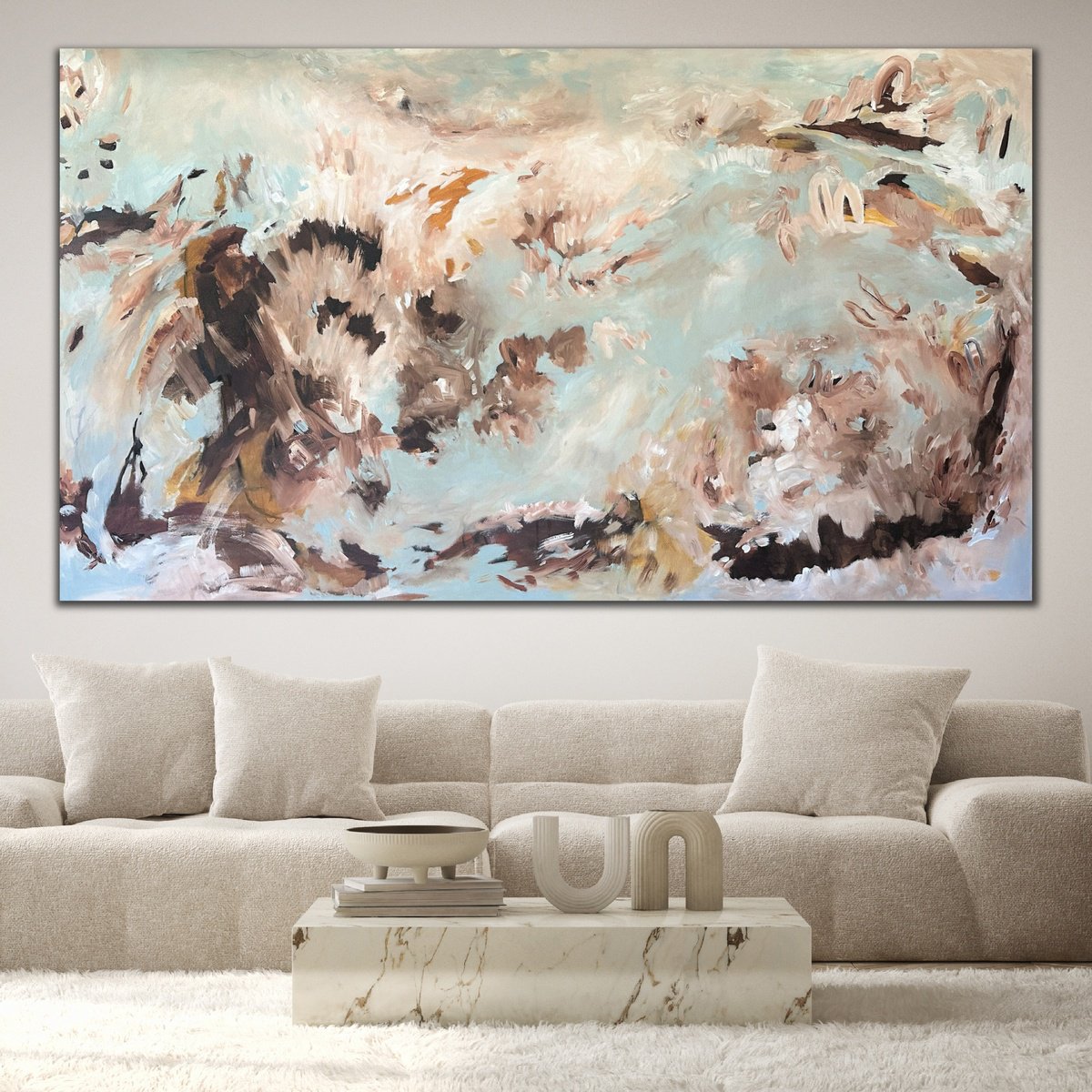 Organic Abstract Acrylic Painting By Kylie Sams, 84 X 48", Flight Of Fancy, Original Artwork
