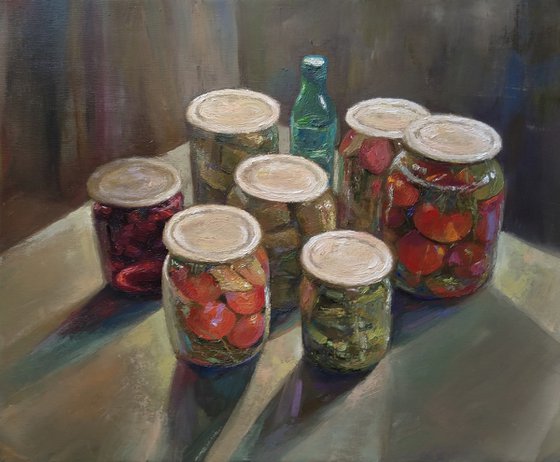Still life  (50x60cm, oil painting, ready to hang)