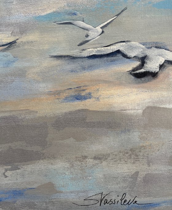 Birds and Wispy Clouds