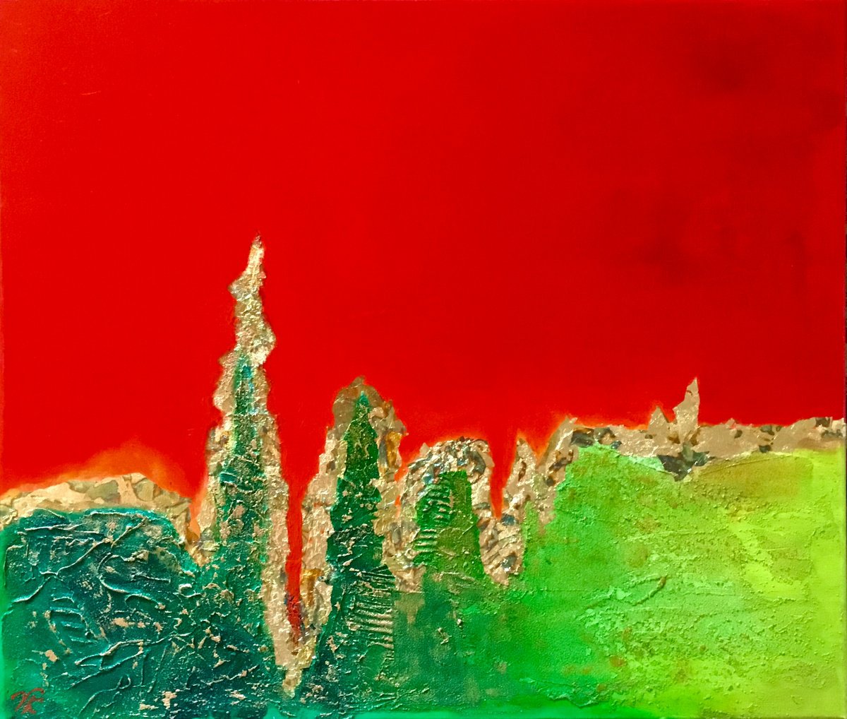 Abstract Oil Painting By Vera Klimova, 28 X 24", Love, Original Artwork