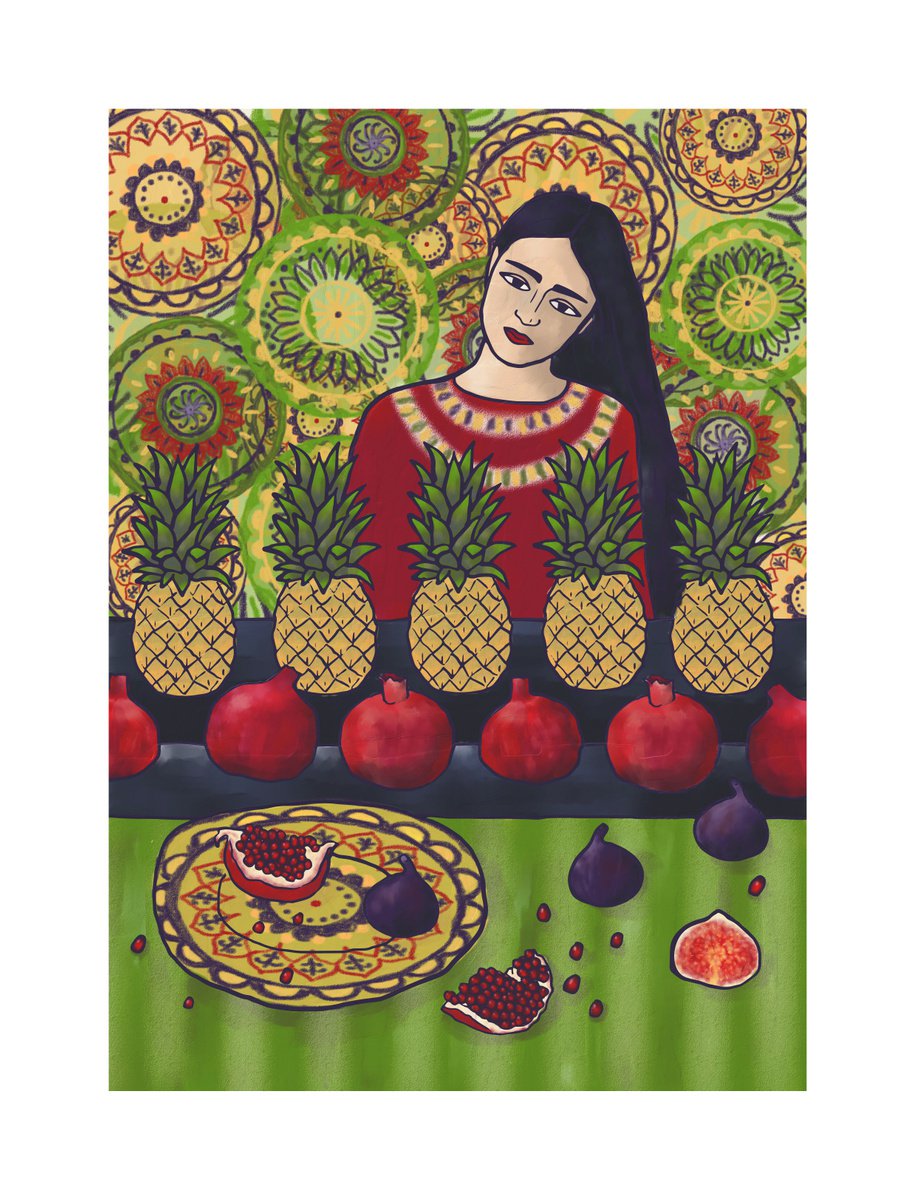 Girl with Southern Fruits by Arina Kukushkina