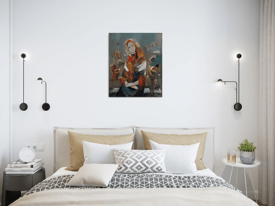 Bride-2 (50x60cm, oil/canvas, abstract portrait)