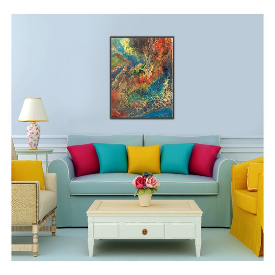 Original Modern Art, Modern Wall Art, Fluid Acrylic Canvas, abstract colorful art, colorful abstract painting, abstract colorful art