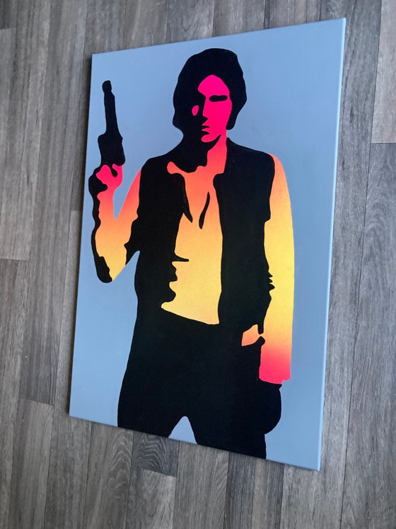 Han Solo Start Wars Original Pop Art Canvas Painting