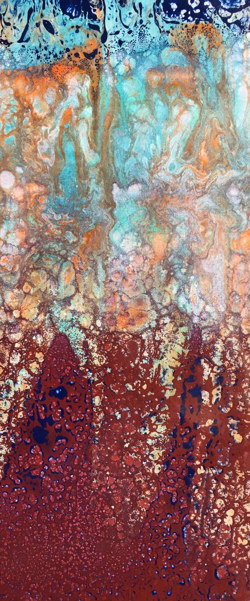 Metallic Abstract. 'Burgundy' by Ruth Searle