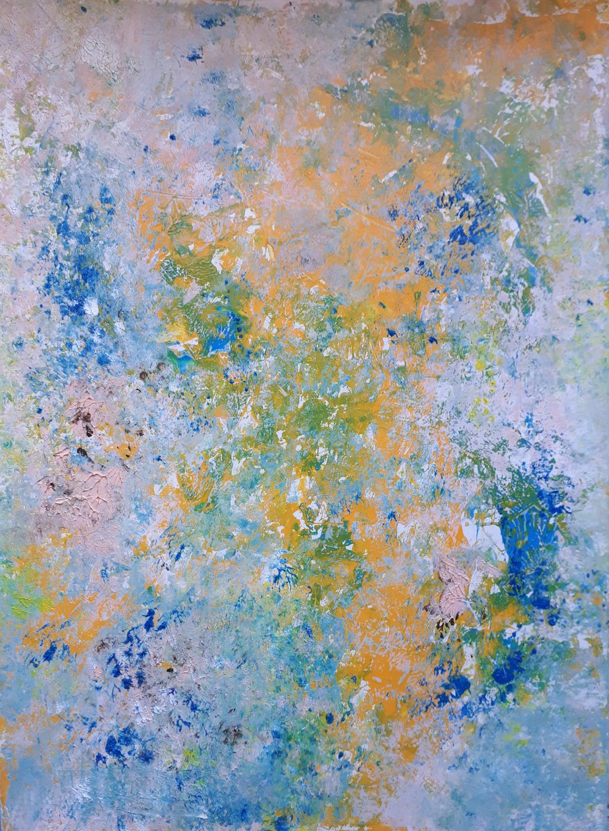 Abstract Oil Painting By Olga Onopko, 20 X 28", Wildflowers, Original Artwork