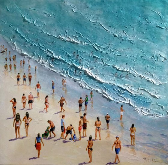 Summertime beach 28x28 in