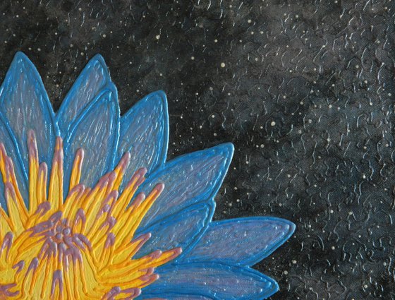 Lotus Galaxy - abstract lotus flower painting