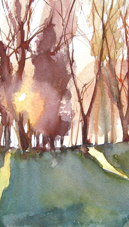 autumn sunny day impression by Goran Žigolić Watercolors