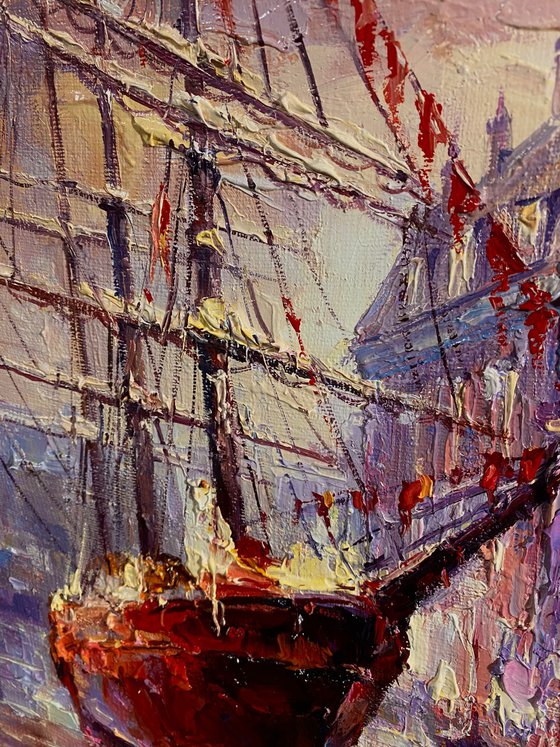 "Harbour"original oil painting