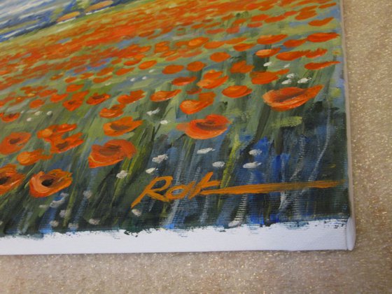 Poppy Field Oil Painting By Oleh Rak | Artfinder