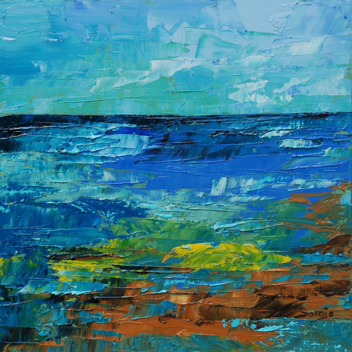 Blue (Ref#:1237-19Q) By Saroja Van Der Stegen, 9 X 9, Artwork For Sale On Artfinder