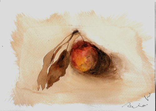 Still Life #17: Apple, 21x15 cm by Frederic Belaubre