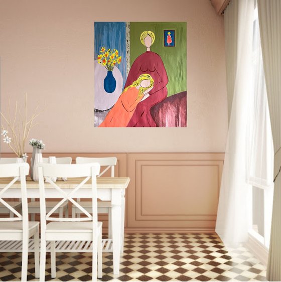 Mother Daughter Original Painting