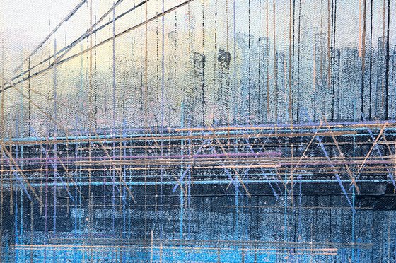 New York - The Manhattan Bridge At Sunset