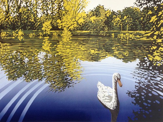 Lake View with Swan