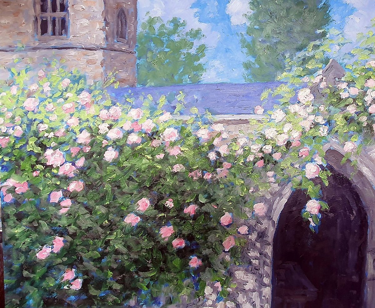 roses over church door 1 by Colin Ross Jack