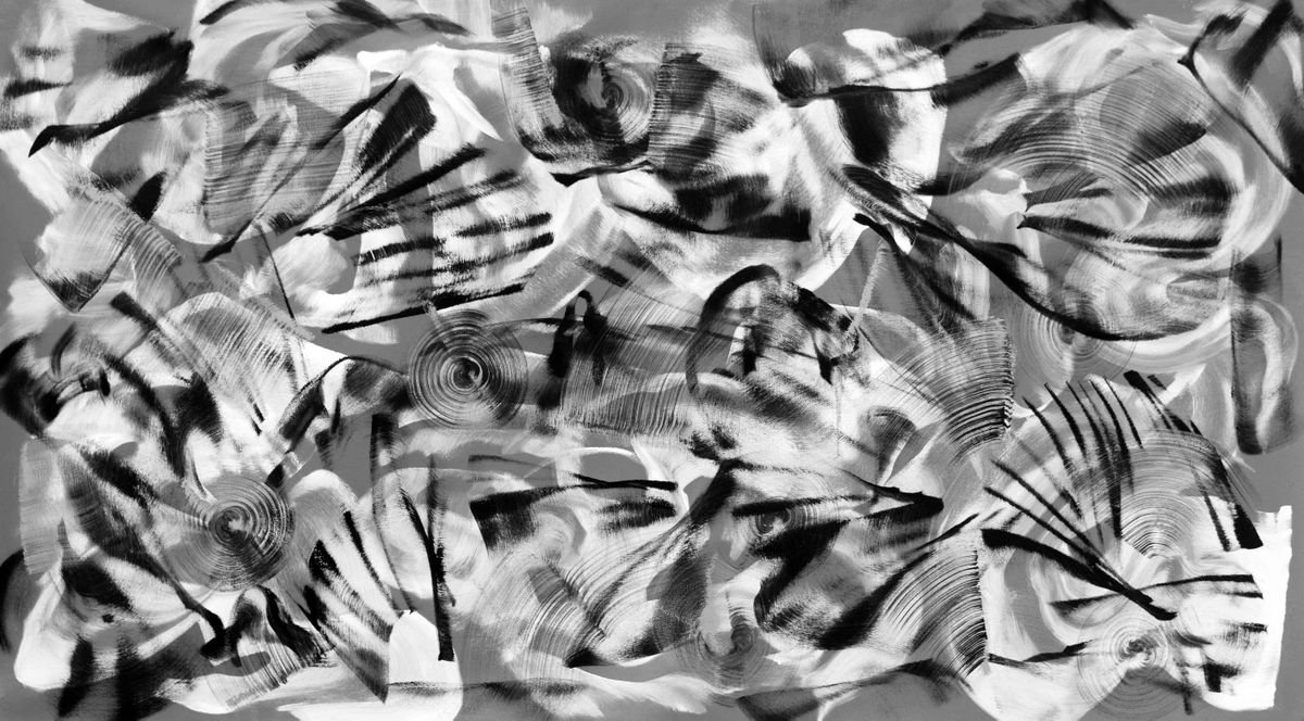 Abstract Acrylic Painting By Sumit Mehndiratta, 80 X 44", Untitled No. 58, Original Artwork