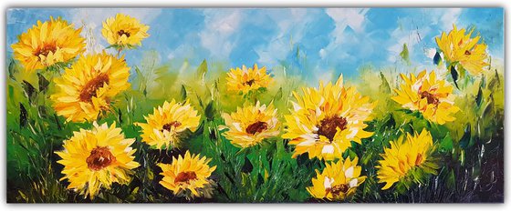 Sunflowers field 100*40