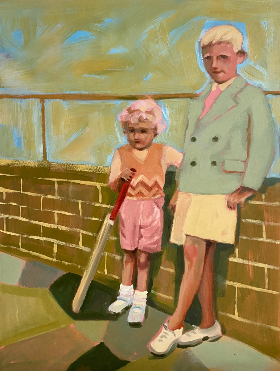 Impressionistic Portrait Oil Painting By Sara Netherway, 12 X 16", Shake A Leg!, Original Artwork