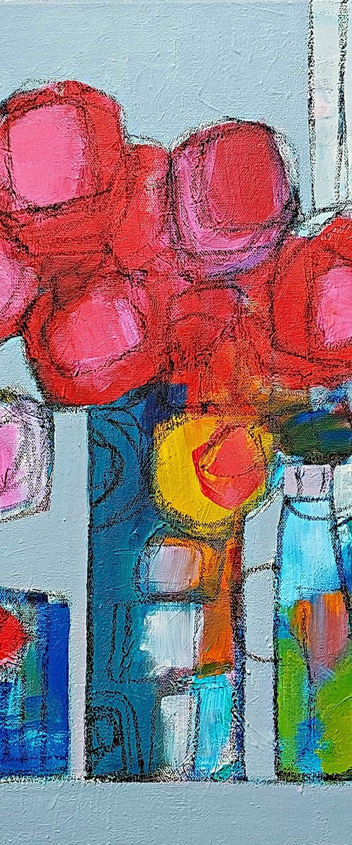 Red Summer Flowers III by Jan Rippingham
