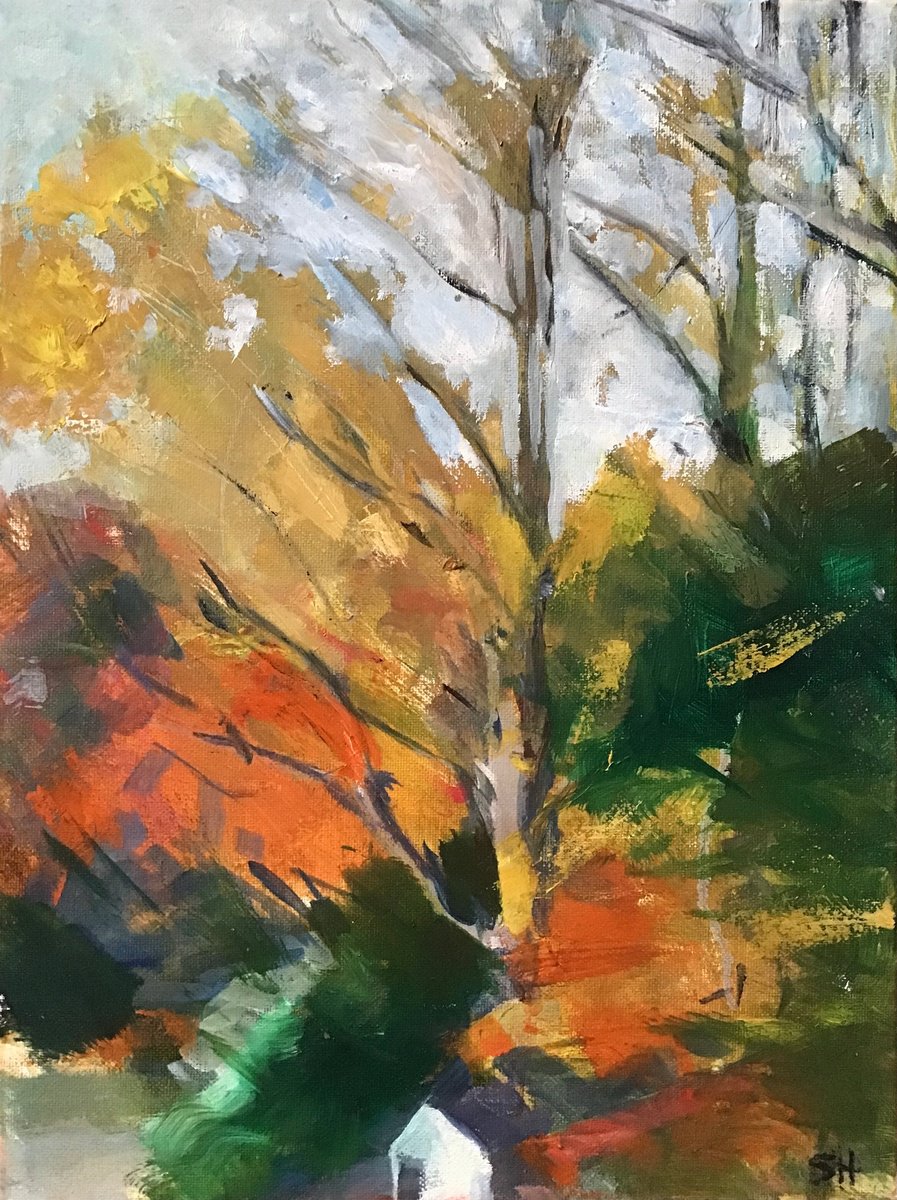 Autumn Trees By Sandra Haney, 12 X 16, Artwork For Sale On Artfinder