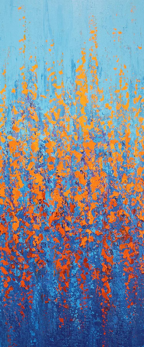 Blue Orange Pop - Color Field by Suzanne Vaughan