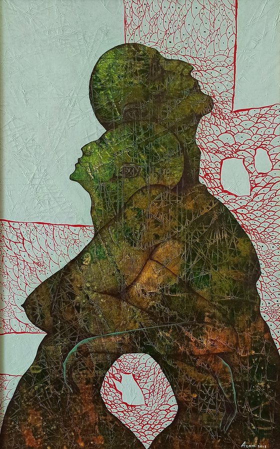 Together 79x50cm ,Acrylic/canvas