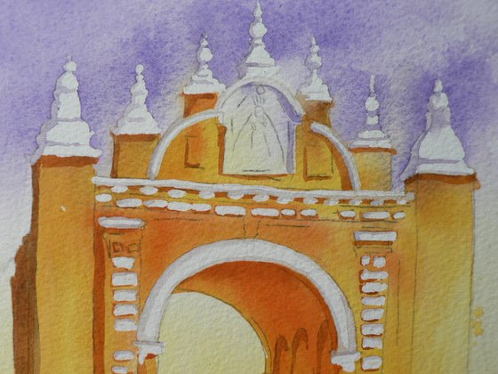 Arco de la Macarena, Seville. Original Watercolour - UK artist