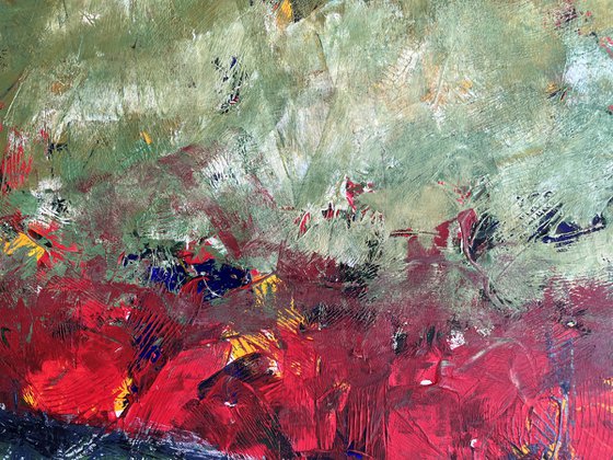 Crimson Horizon: Poppy Fields of Provence