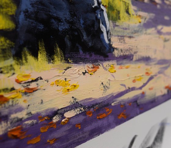 Autumn forest trees landscape