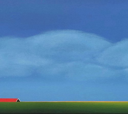 Red roofs, golden rapeseed fields. (2) by Nelly van Nieuwenhuijzen