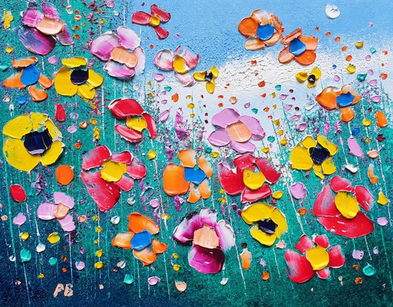 "Spring Meadow Flowers in Love"