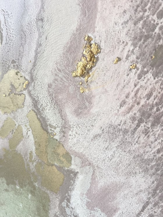 Gentle Gold Pink Abstraction