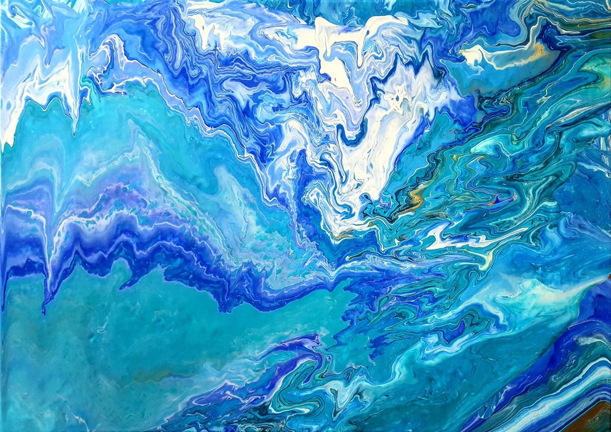  Blue Lagoon By Jenny Tsoneva, 28 X 20, Artwork For Sale On Artfinder