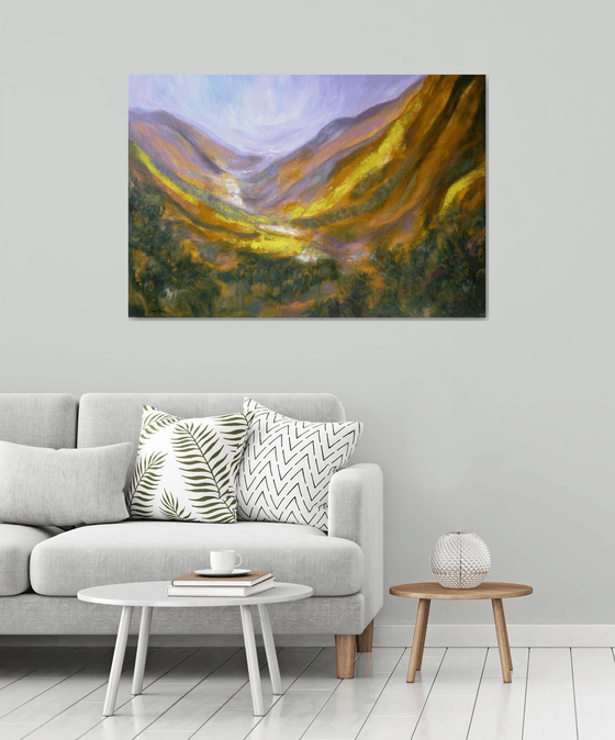 Ascent To The Mountains,125x85cm Large painting